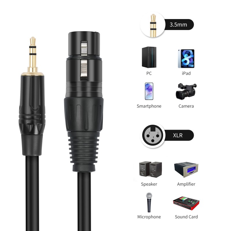 XLR to AUX 3.5mm Jack Audio Ca - Cable Xlr Balanced ulasan dan harga