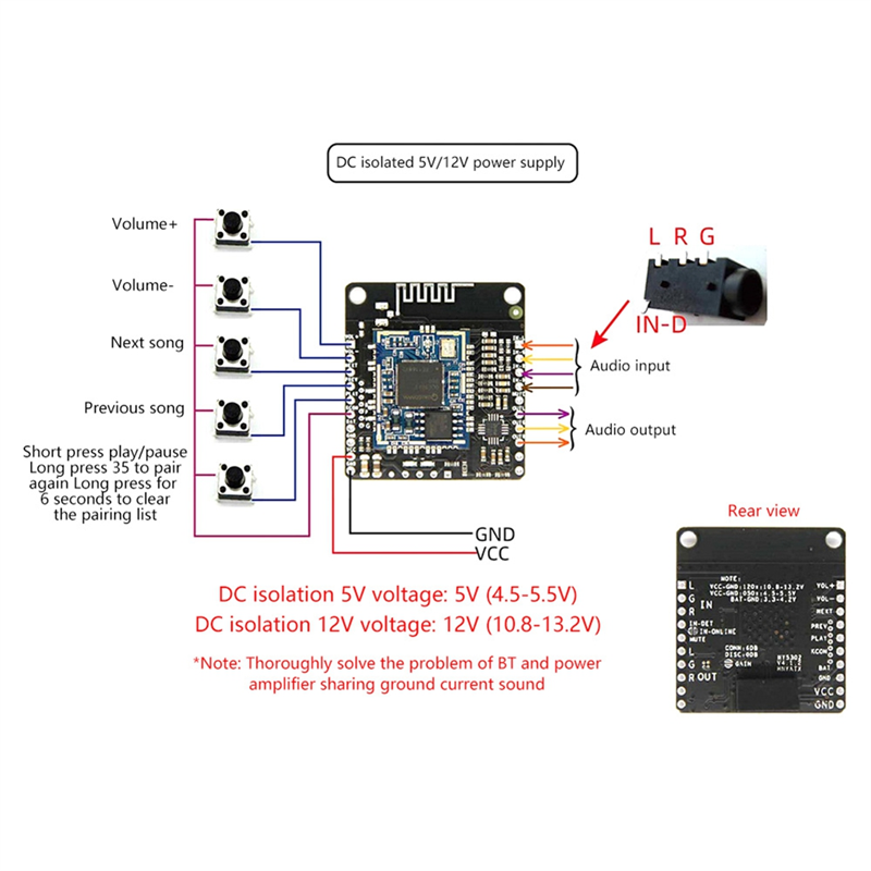FULL-DC 5V/12V Bluetooth Music - Audio Music Add ulasan dan harga