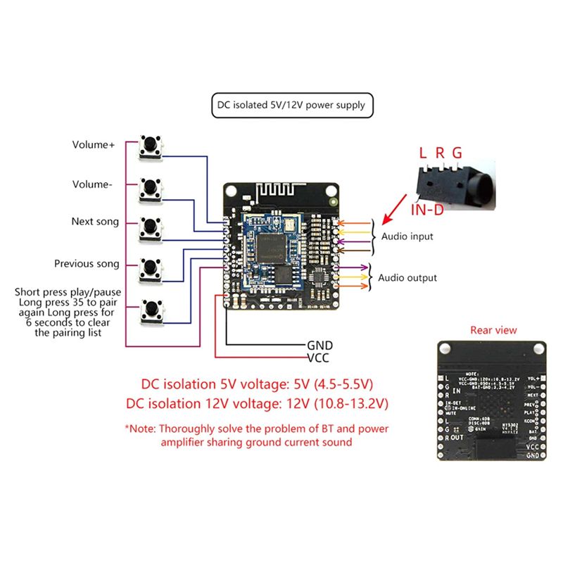 A98Z DC 5V/12V Bluetooth Music - Audio Music Add ulasan dan harga