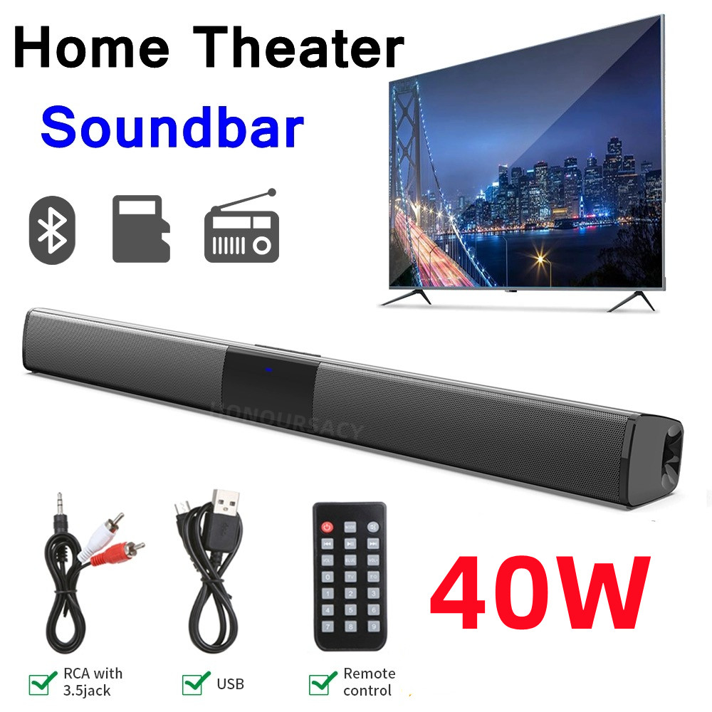40W Soundbar TV Portable Bluet - Audio Music Visualizer Free ulasan dan harga